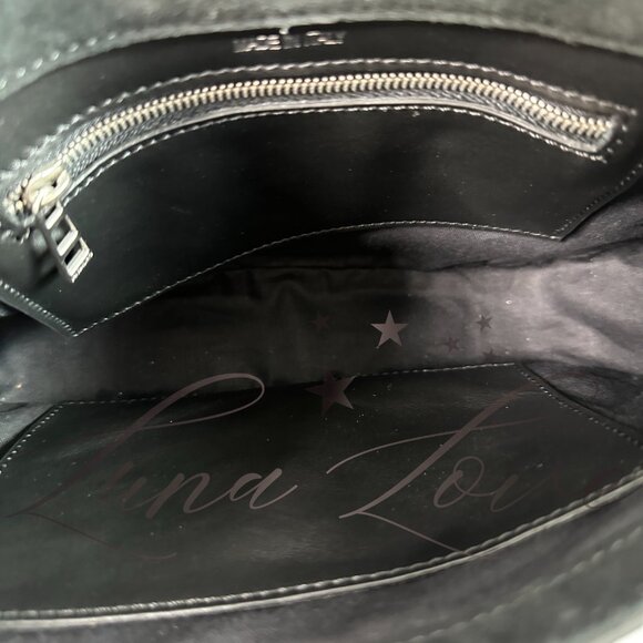 ZADIG & VOLTAIRE Kate Moss Studded Suede Crossbody/Shoulder Bag In Black NWT - Picture 9 of 13